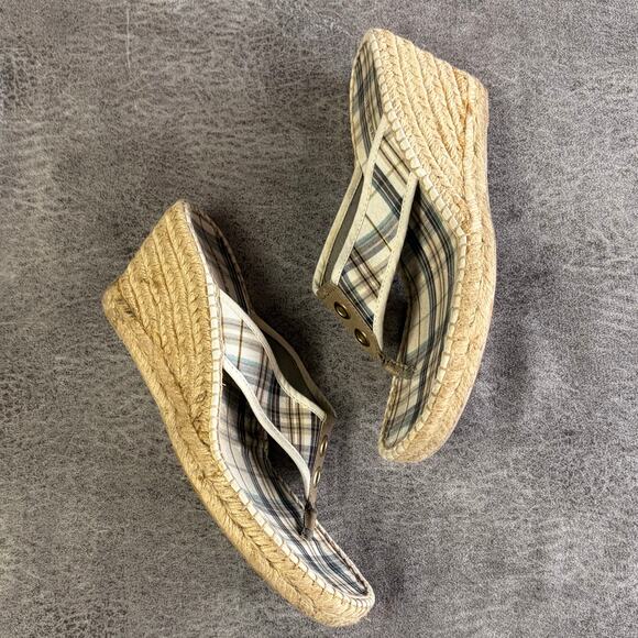 Y2k Montego Bay Club Plaid Wedge Heels - Picture 3 of 6